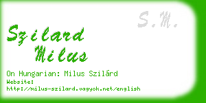 szilard milus business card